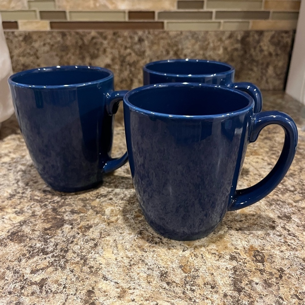Corelle Stoneware Coffee Mug Set of 3 Blue Cornflower 10 oz. - Picture 11 of 11